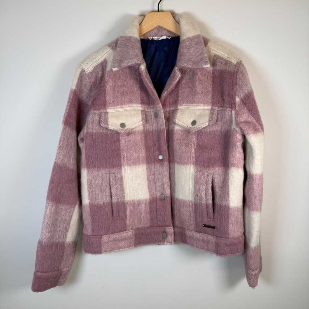 Carve Designs Rhea Wool Trucker Shacket Jacket Flannel Small Fuzzy Fall Cozy